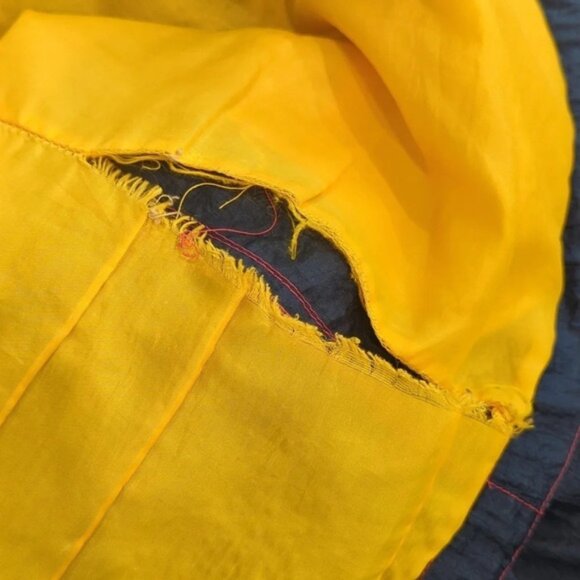 Vintage 80s Nuage Multicolour Navy Yellow Pink  Wind Breaker Jacket Size 44 3XL - Picture 16 of 16